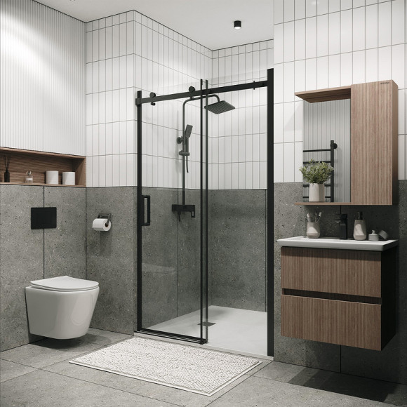 Душевая дверь Grossman Classic 120 100.K33.04.120.21.00 профиль Черный матовый стекло прозрачное Душевая дверь Grossman Classic 120 100.K33.04.120.21.00 профиль Черный матовый стекло прозрачное