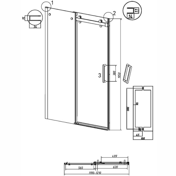 Душевая дверь Grossman Classic 120 100.K33.04.120.21.00 профиль Черный матовый стекло прозрачное Душевая дверь Grossman Classic 120 100.K33.04.120.21.00 профиль Черный матовый стекло прозрачное