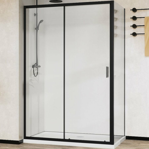 Душевой уголок Vincea City 110x90 VSR-5CT9011CLB профиль Черный стекло прозрачное
