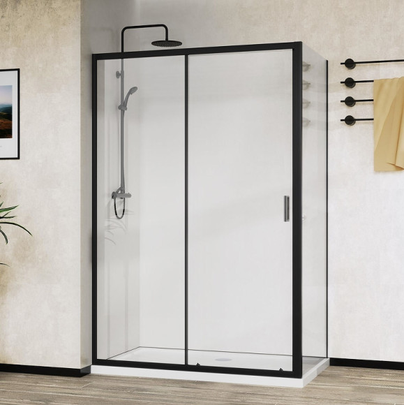 Душевой уголок Vincea City 110x90 VSR-5CT9011CLB профиль Черный стекло прозрачное Душевой уголок Vincea City 110x90 VSR-5CT9011CLB профиль Черный стекло прозрачное