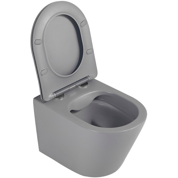 Унитаз Abber Bequem AC1102MG подвесной Серый матовый с сиденьем Микролифт
