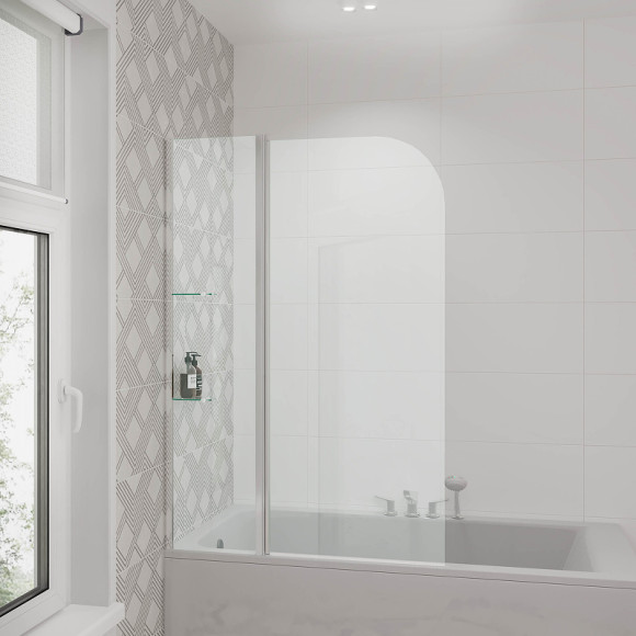 Шторка на ванну Grossman 110 GR-101/1 профиль Хром стекло прозрачное Шторка на ванну Grossman 110 GR-101/1 профиль Хром стекло прозрачное