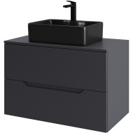 Тумба с раковиной Orange Line 80 Li-80TugMDF+B01-475MB подвесная Графит матовый