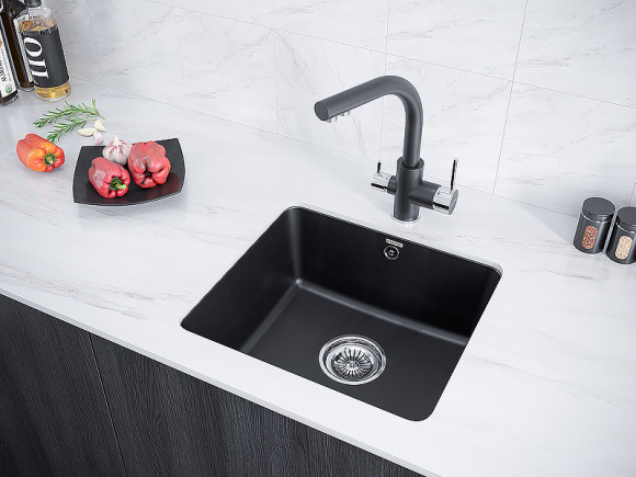 Кухонная мойка Paulmark Unter PM204543-BL Черная Кухонная мойка Paulmark Unter PM204543-BL Черная