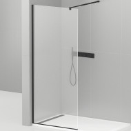 Душевая перегородка Cezares Liberta 140 LIBERTA-L-1-140-C-NERO профиль Черный матовый стекло прозрачное