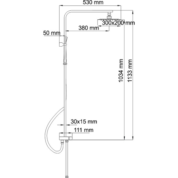 Душевая система WasserKRAFT A042 Хром Душевая система WasserKRAFT A042 Хром