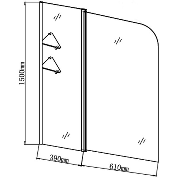 Шторка на ванну Grossman 100 GR-101 профиль Хром стекло прозрачное Шторка на ванну Grossman 100 GR-101 профиль Хром стекло прозрачное
