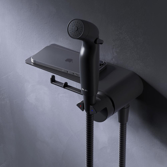 Гигиенический душ со смесителем AM.PM Func F0H8F922 Черный матовый Гигиенический душ со смесителем AM.PM Func F0H8F922 Черный матовый