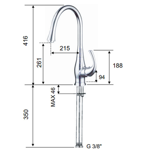 Смеситель для кухни Remer Futura U422 Хром Смеситель для кухни Remer Futura U422 Хром