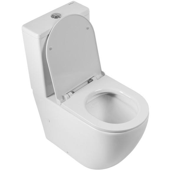 Унитаз компакт BelBagno Sfera-R BB2141CPR/BB902SC без бачка с сиденьем Микролифт Унитаз компакт BelBagno Sfera-R BB2141CPR/BB902SC без бачка с сиденьем Микролифт