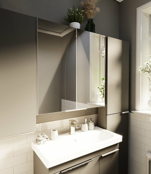 Зеркальный шкаф 1MarKa Gaula 60 У92541 Графит матовый