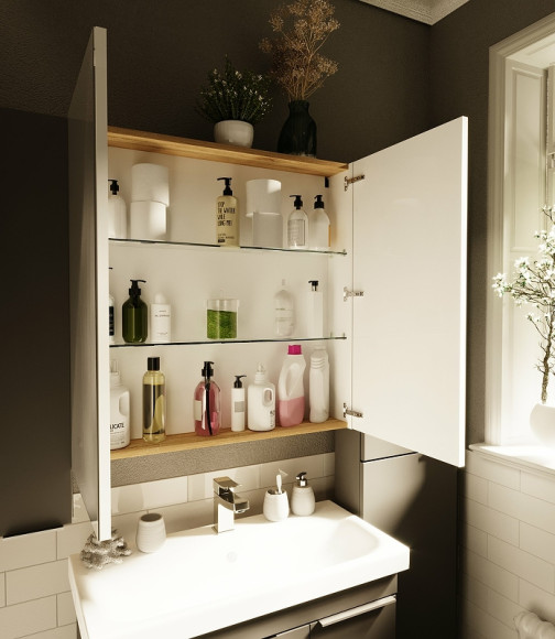 Зеркальный шкаф 1MarKa Gaula 60 У92541 Графит матовый