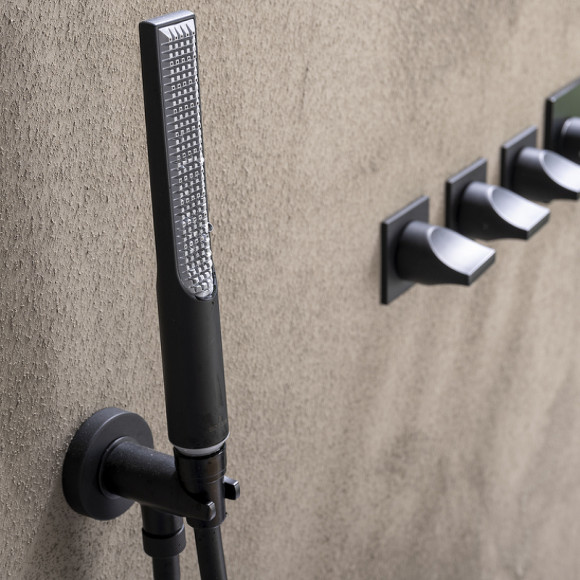 Душевой гарнитур Bossini Apice CE3004C.073 Черный матовый Душевой гарнитур Bossini Apice CE3004C.073 Черный матовый