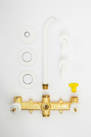 Смеситель для раковины Cezares Leaf LEAF-BLI3L-BIO Белый матовый Смеситель для раковины Cezares Leaf LEAF-BLI3L-BIO Белый матовый