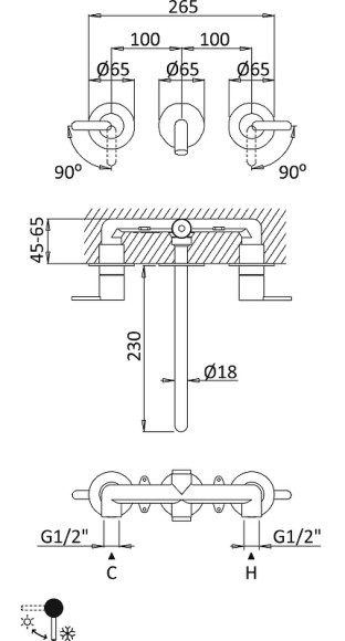 Смеситель для раковины Cezares Leaf LEAF-BLI3L-BIO Белый матовый Смеситель для раковины Cezares Leaf LEAF-BLI3L-BIO Белый матовый