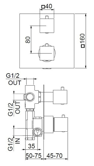 Смеситель для душа Webert Pegaso PE970903740 с термостатом Белый матовый
