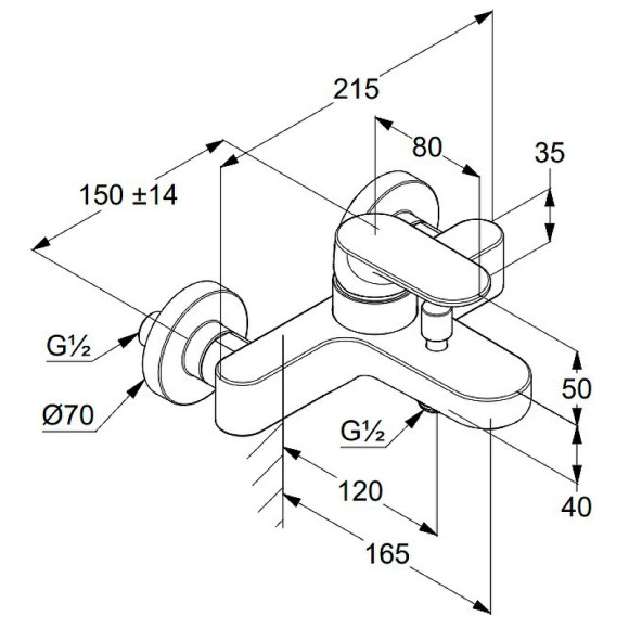 Смеситель для ванны Kludi Louva 246913975 Черный матовый Смеситель для ванны Kludi Louva 246913975 Черный матовый