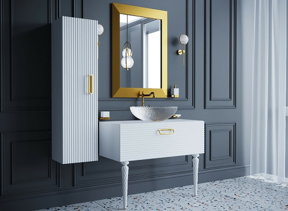 Тумба под раковину Boheme Armadi Art Vallessi Avangarde Linea 100 842-100-WG подвесная Белая Золото