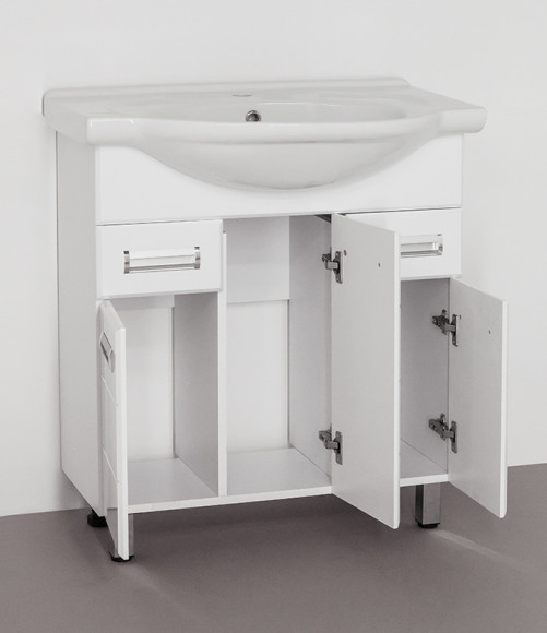 Тумба под раковину Style Line Ирис 75 Белый глянец