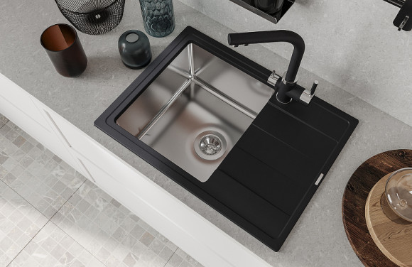 Кухонная мойка Florentina Комби-650 21.390.B0650.302 Антрацит Кухонная мойка Florentina Комби-650 21.390.B0650.302 Антрацит