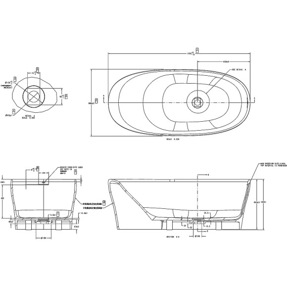 Ванна из искусственного камня Allen Brau Krion Neo 170x80 2.35001.21 без гидромассажа Ванна из искусственного камня Allen Brau Krion Neo 170x80 2.35001.21 без гидромассажа