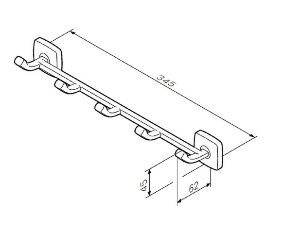 Вешалка для полотенец AM.PM Gem A9035900 Хром Вешалка для полотенец AM.PM Gem A9035900 Хром