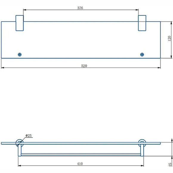 Стеклянная полка Haiba HB8407 Хром Стеклянная полка Haiba HB8407 Хром