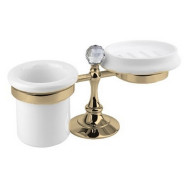 Стакан и мыльница Cezares OLIMP-STT-02-Sw Бронза Белая