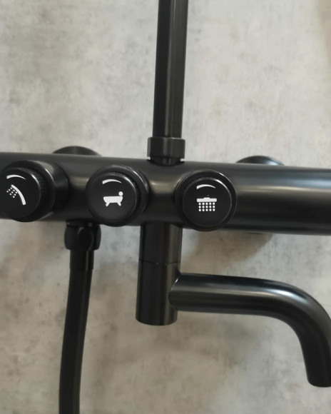 Душевая система Cezares Eco ECO-CVD-NOP Черный матовый