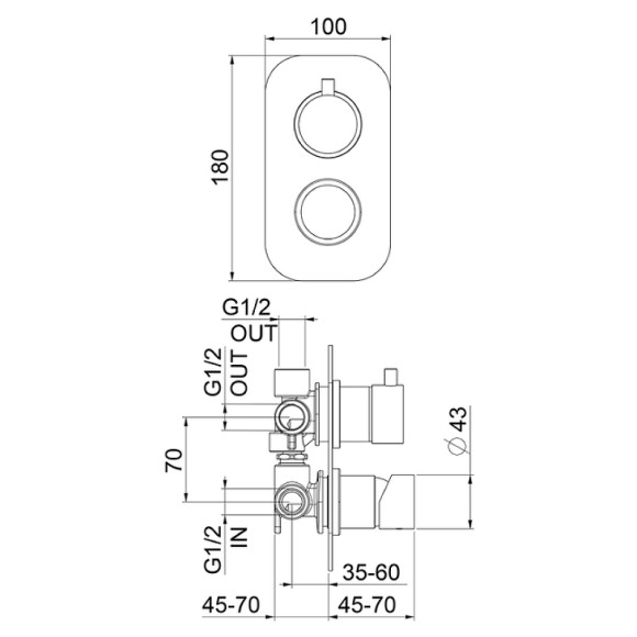 Смеситель для душа Webert One-B NB860101560 Черный матовый