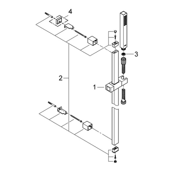 Душевой гарнитур Grohe Euphoria Cube plus 27891000 Хром Душевой гарнитур Grohe Euphoria Cube plus 27891000 Хром