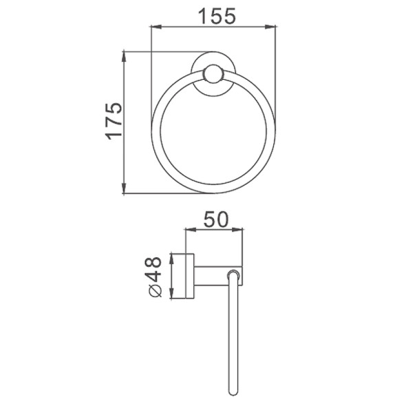 Кольцо для полотенец Haiba HB8704 Черное Кольцо для полотенец Haiba HB8704 Черное