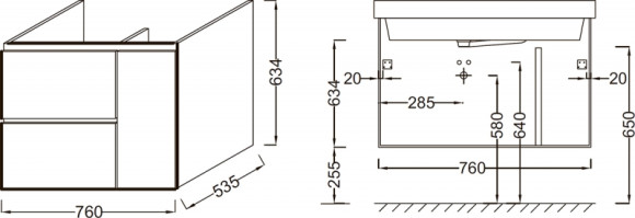 Тумба под раковину Jacob Delafon Soprano 76 EB1333-N18 подвесная Белая Тумба под раковину Jacob Delafon Soprano 76 EB1333-N18 подвесная Белая