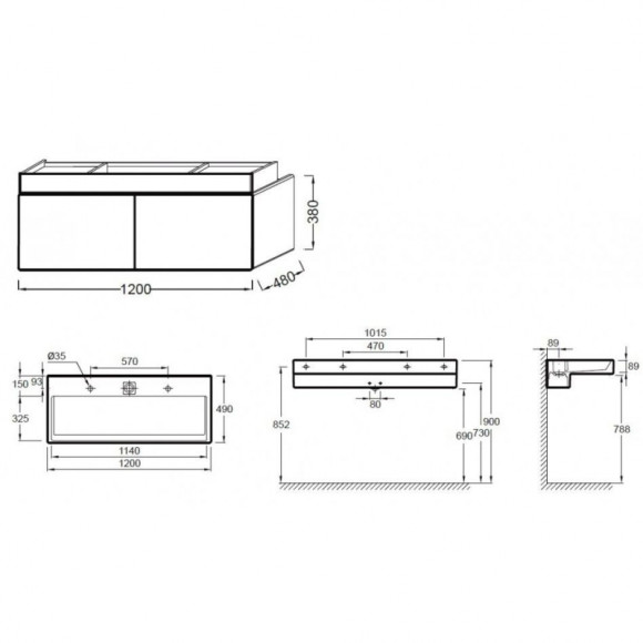 Тумба под раковину Jacob Delafon Terrace 120 EB1188-N23 подвесная Ледяной коричневый