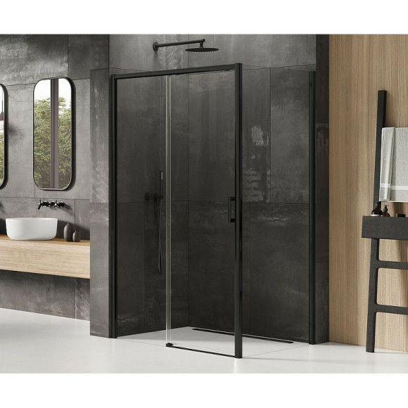 Душевой уголок New Trendy Prime Black 150х100 L D-0326A/D-0130B профиль Черный стекло прозрачное Душевой уголок New Trendy Prime Black 150х100 L D-0326A/D-0130B профиль Черный стекло прозрачное