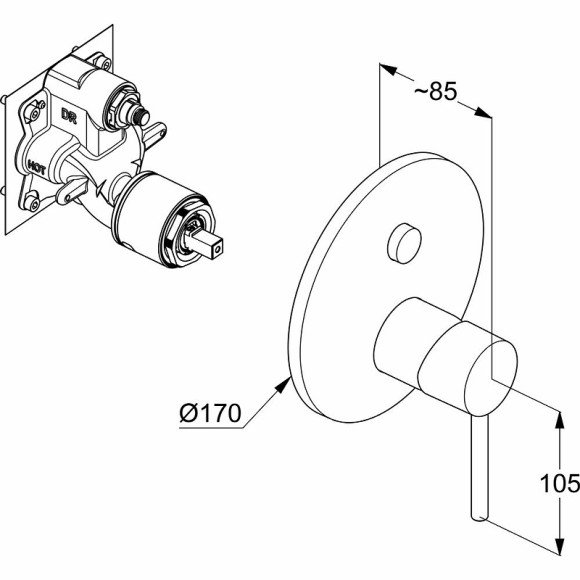 Смеситель для душа Kludi Bozz 386593976 Черный матовый Смеситель для душа Kludi Bozz 386593976 Черный матовый