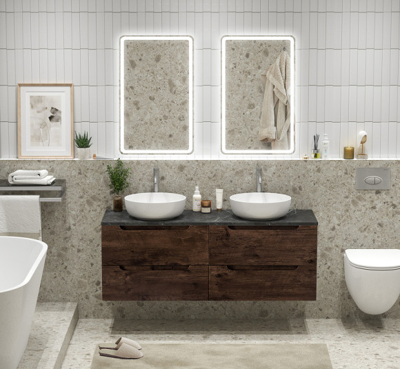 Тумба под раковину BelBagno Etna 140 ETNA-1400-4C-SO-2-RW подвесная Rovere Moro Тумба под раковину BelBagno Etna 140 ETNA-1400-4C-SO-2-RW подвесная Rovere Moro