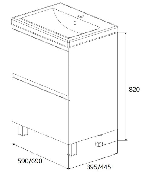Тумба под раковину 1MarKa New Aris 60Н Ц0000019918 Дуб Сонома