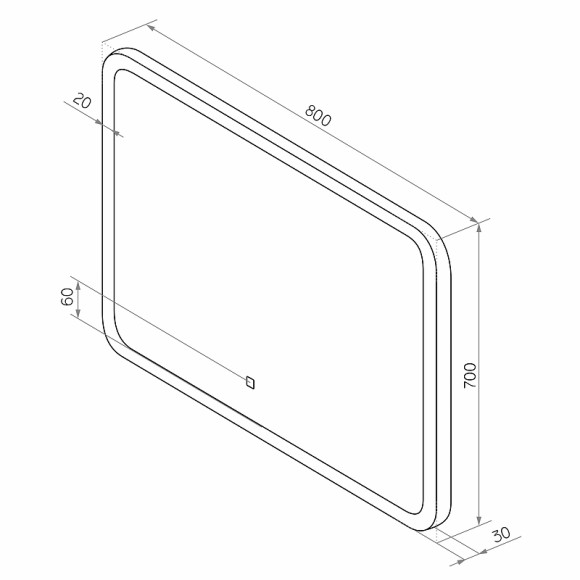 Зеркало Континент Demure 800х700 ЗЛП3331 с подсветкой с сенсорным выключателем