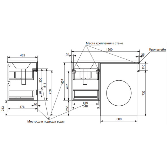 Тумба с раковиной Эстет Dallas Luxe 120 L ФР-00001928 подвесная Белая Тумба с раковиной Эстет Dallas Luxe 120 L ФР-00001928 подвесная Белая