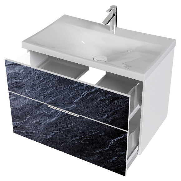 Тумба с раковиной Marka One Idalgo 75П У72786 подвесная Black stone Тумба с раковиной Marka One Idalgo 75П У72786 подвесная Black stone
