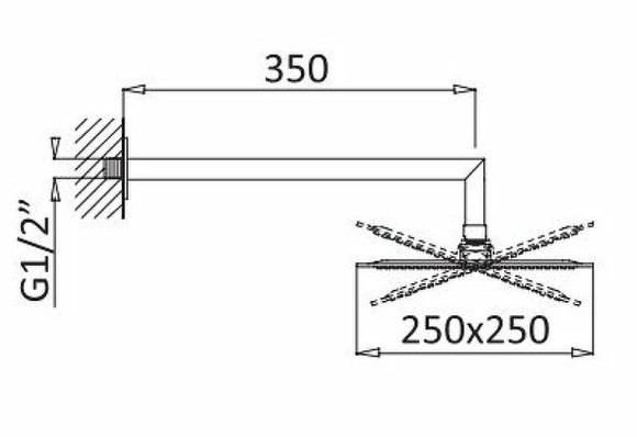 Верхний душ Cezares Czr CZR-B-TDD-25-01 Хром