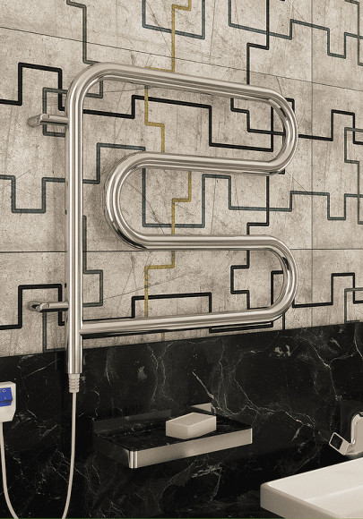 Электрический полотенцесушитель Terminus F-образный 600x600 4620768883897 поворотный Хром Электрический полотенцесушитель Terminus F-образный 600x600 4620768883897 поворотный Хром