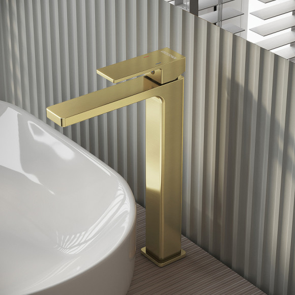 Смеситель для раковины Grossman Style 520.K35.05.320 Золото брашированное Смеситель для раковины Grossman Style 520.K35.05.320 Золото брашированное