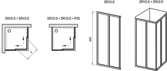 Душевая дверь Ravak Supernova SRV2-80 S 14V40U02Z1 профиль Сатин стекло Transparent Душевая дверь Ravak Supernova SRV2-80 S 14V40U02Z1 профиль Сатин стекло Transparent