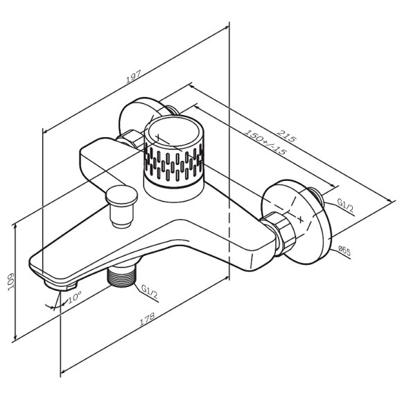 Смеситель для ванны AM.PM Gem F90A10400 Хром Смеситель для ванны AM.PM Gem F90A10400 Хром