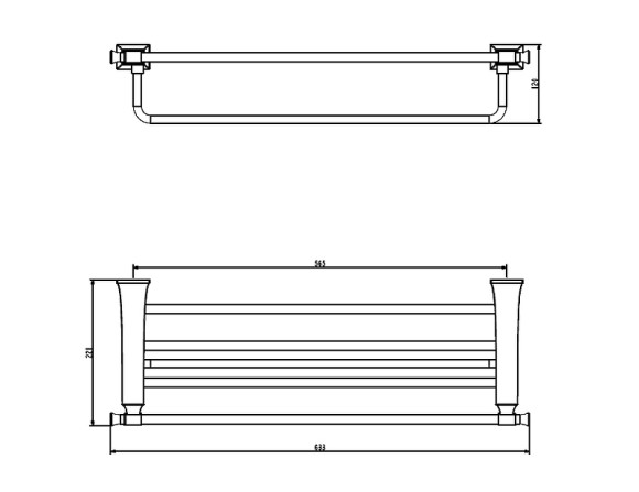 Полка для полотенец Art&Max Genova AM-M-078-CR Хром