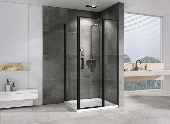 Душевой уголок Abber Sonnenstrand 110x70 AG04110BS-S70B профиль Черный стекло прозрачное