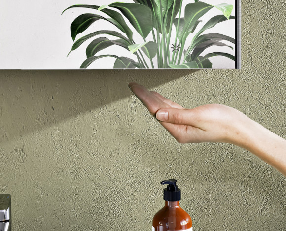 Зеркальный шкаф Vitra 60 R 66910 с подсветкой Антрацит глянцевый