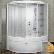 Душевой бокс Radomir Вирсавия 170x125 L 1-04-1-1-4-0691 с баней профиль Белый стекло матовое